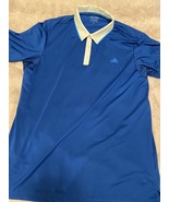 Adidas Shirt Mens Large Blue Climacool Golf Polo Short Sleeve - £14.69 GBP