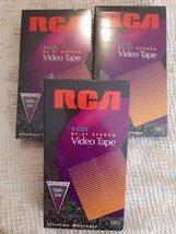 Vintage 3 RCA Blank VHS Video Cassette Tapes T-120 Hi-Fi Stereo 6 Hour S... - £8.57 GBP