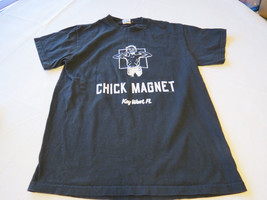 Men's Delta Pro Weight t shirt M medium cotton black "Chick Magnet Key West"GUC - $12.86