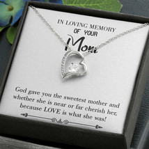 To Mom Remembrance Message Sweetest Mother White Forever Necklace w Message Car - £44.59 GBP+