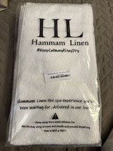 Linen White Hand Towels 4-Pack -16 x 29 Turkish Cotton Premium Quality Soft - £13.38 GBP