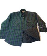 Woolrich Quilted Flannel Shirt Jacket XL Black Watch Plaid Insulated Sha... - $35.00