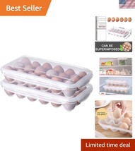 Sturdy Plastic Egg Carrier with Lid - 2-Pack for Safe Storage &amp; Tidy Fridge - $25.49