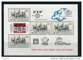 Czechoslovakia 1981 Sheet   Mi Block 44 MNH  Phil.  Exhibition WIPA CV 20 euro - £7.75 GBP