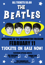 1964 The Beatles Washington Coliseum Concert Poster Print John Lennon  - £5.64 GBP