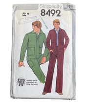 Vintage Simplicity Mens Pattern Leisure Suit Size 42 Uncut FF Jacket Pan... - $147.62 MXN