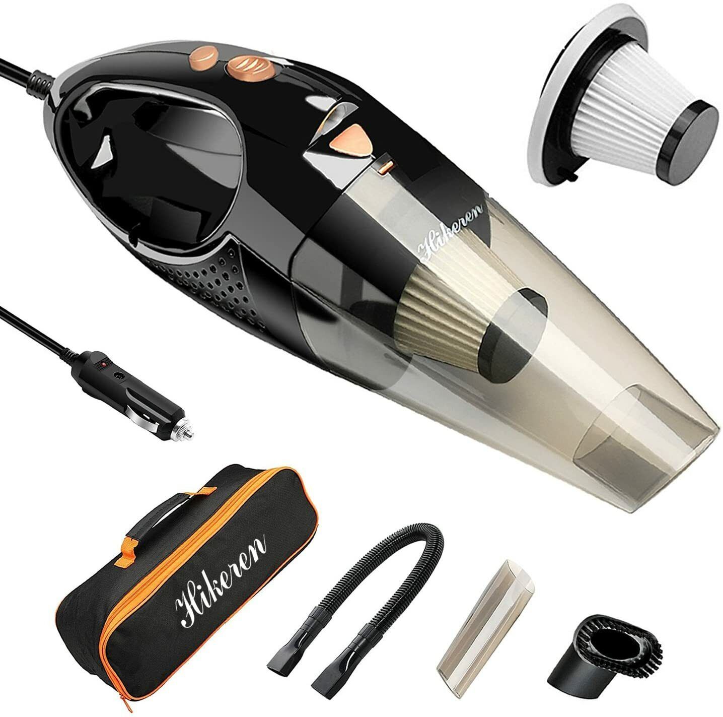 Hikeren Car Vacuum Cleaner w HEPA  DC 12V / 106W  Bagless Wet Dry Auto Vehicle