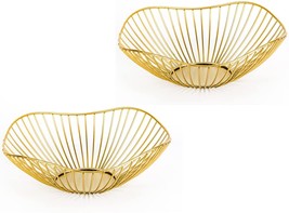 2 Pack Metal Wire Fruit Basket- 11 Inches Kitchen Countertop Fruit Bowl... - £17.29 GBP