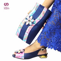 2023 Mature Nigerian Women Shoes Matching Bag Set Comfortable Heels Pointed Toe  - £96.17 GBP