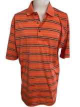 Grand Slam Orange, Black, White Striped Short Sleeve Golf Polo Size XLT - $23.74
