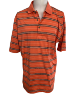 Grand Slam Orange, Black, White Striped Short Sleeve Golf Polo Size XLT - $451.22 MXN