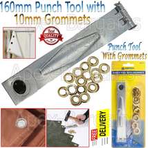 MAXPERKX Eyelet Punch Tool Kit 160mm with 20pcs 10mm Brass-Plated Eyelets Gromme - £3.61 GBP