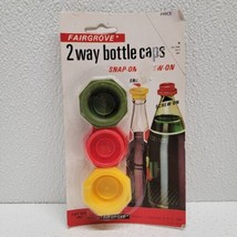 Vintage 1982 Set of 3 Fairgrove 2 Way Bottle Caps #242 Snap-On / Screw-O... - $12.77