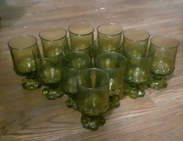 ONE Genuine Vintage Franciscan Tiffin Madeira Olive Green Water Goblet 5½&quot; - $35.00
