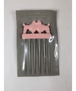 Vintage Mid Century Modern Pink POODLES Stainless Steel Hair Pick / Lift - $9.99