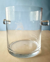 Gorham Lenox Holiday Etched Reindeer Crystal Ice Bucket Handled 6.5"H Ne... - $23.66