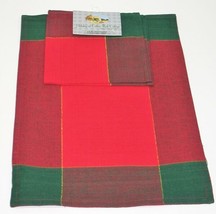 (1) Cotton Park Cottage 100% Cotton Placemat &amp; Napkin Set Big Block Plaid New Ho - $12.50