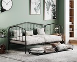 Twin Size Stylish Metal Daybed With 2 Drawers,Space-Saving Quality Iron ... - $400.99