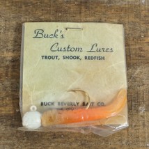 NOS Bucks Custom Lures Split Tail Swimmer Soft Lure Jig Orange White Hea... - $7.13