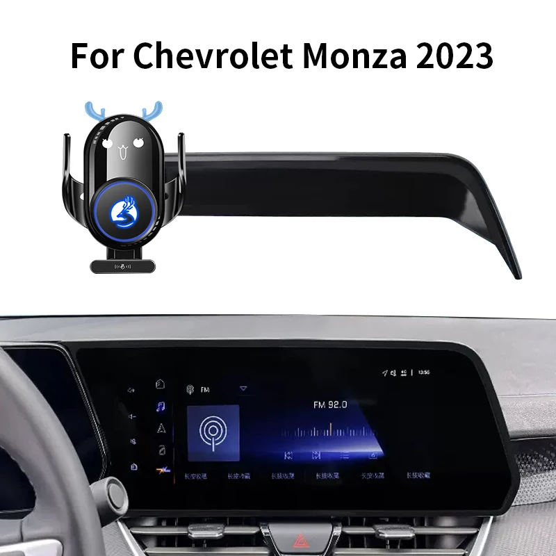 Mobile phone bracket For Chevrolet Monza 2023 Upgrade cartoon deer 20W wireless - £45.75 GBP