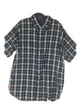 Tommy Jeans Button Up Shirt Medium Tan Plaid 100% Cotton Short Sleeve M - £9.68 GBP