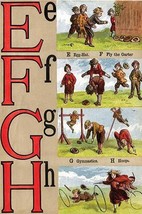 E, F, G, H Illustrated Letters by Edmund Evans #3 - Art Print - £17.37 GBP+