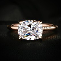 East west Elongated Cushion Cut Moissanite ring, 14K Rose gold engagement ring  - £75.93 GBP+