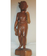 Hand-Carved Wood Man w/axe &amp; Rope Figurine Bali Island Indonesia - $28.73 CAD