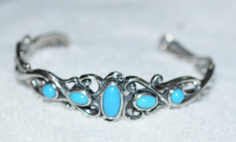 &quot;NEW&quot; Vintage Carolyn Pollack Turquoise Southwest Cuff Bracelet Sterling Silver - £80.08 GBP