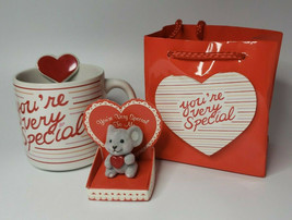 Vtg Russ Berrie Valentines Mouse Coffee Mug Red Heart You&#39;re Very Specia... - £21.49 GBP