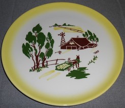 1950s Brock Pottery Harvest Pattern Dinner Plate Made In California - £12.04 GBP