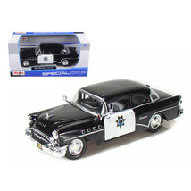 1955 Buick Century Police Car Black and White 1/26 Diecast Model Car by Maisto - £26.51 GBP