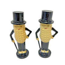 Vintage Planters Mr Peanut Plastic Salt and Pepper Shakers Set with Stoppers 4&quot; - £8.05 GBP