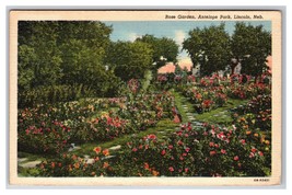 Rose Garden Antelope Park Lincoln Nebraska NE Linen Postcard N26 - £2.33 GBP