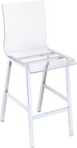 The Acme Nadie Counter Height Chair (Set-2) In Clear Acrylic And Chrome ... - £328.47 GBP