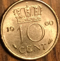 1960 Netherlands 10 Cents Coin - £1.04 GBP