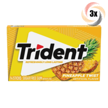 3x Packs Trident Pineapple Twist Sugar Free Chewing Gum | 14 Sticks Per ... - £8.49 GBP