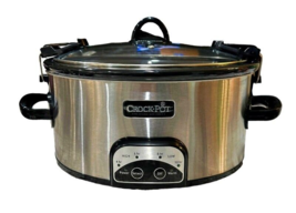 Crock Pot 6 QT Programmable Locks Carry Oval Slow Cooker Stainless SCCPVL605-S-A - £30.79 GBP