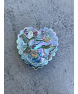 Fenton Green Hummingbird Heart Shape Trinket Box Iridescent Signed By Ar... - $75.46 CAD