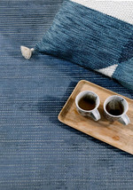 Designer Blue Multicolor Pattern Area Rug, Carpet made of 100% plush Wool. - $500.40+