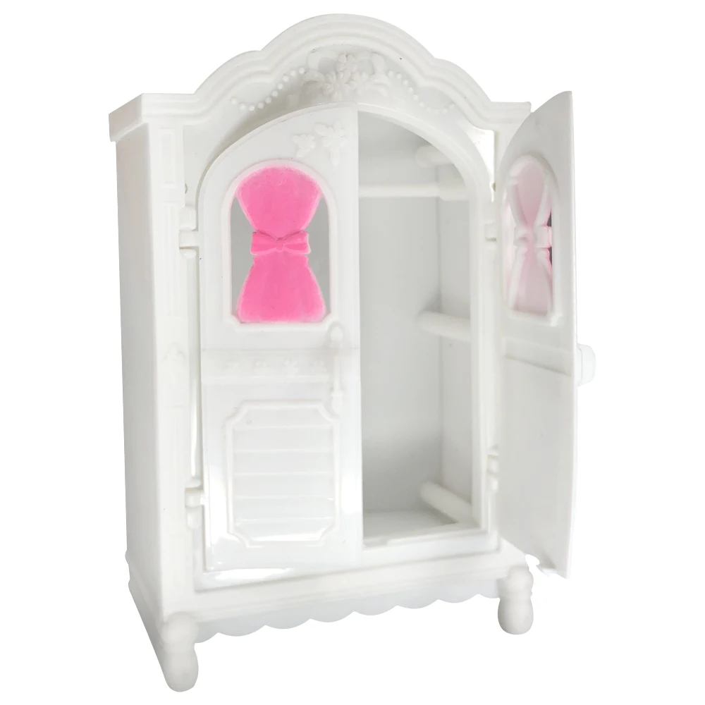 NK 1 Pcs Doll Fashion Accessories Plastic White Wardrobe Mini Closet For Barbie - £9.80 GBP