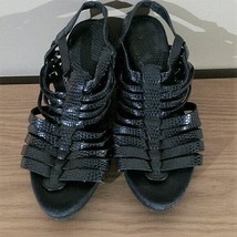 NY&amp;C Black Wedges Wedge Sandals Size 7 - £11.00 GBP
