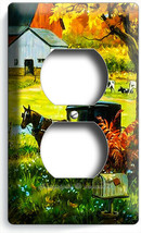 Amish Country Farm Barn Cows Horse Carriage Mail Box Outlet Plate Room Art Decor - £8.02 GBP