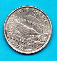 2005 P West Virginia State Washington Quarter - Almost Uncirculated - $3.99