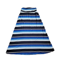Merona Pull On Cute Long Maxi Skirt ~ Sz S ~ Blue, Black &amp; White Stripes - £14.88 GBP