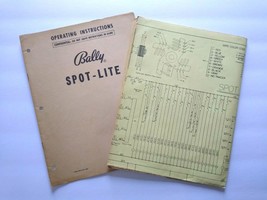 Spot Lite Bingo Pinball Machine Operating Manual + Schematic Original 19... - £36.40 GBP