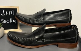 Johnston &amp; Murphy Men&#39;s Black Leather Penny Loafers Sheepskin Size 12 M ... - £45.91 GBP