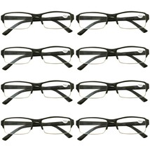 8 Packs Mens Womens Rectangle Frame Reading Glasses Blue Light Blocking Readers - £13.05 GBP