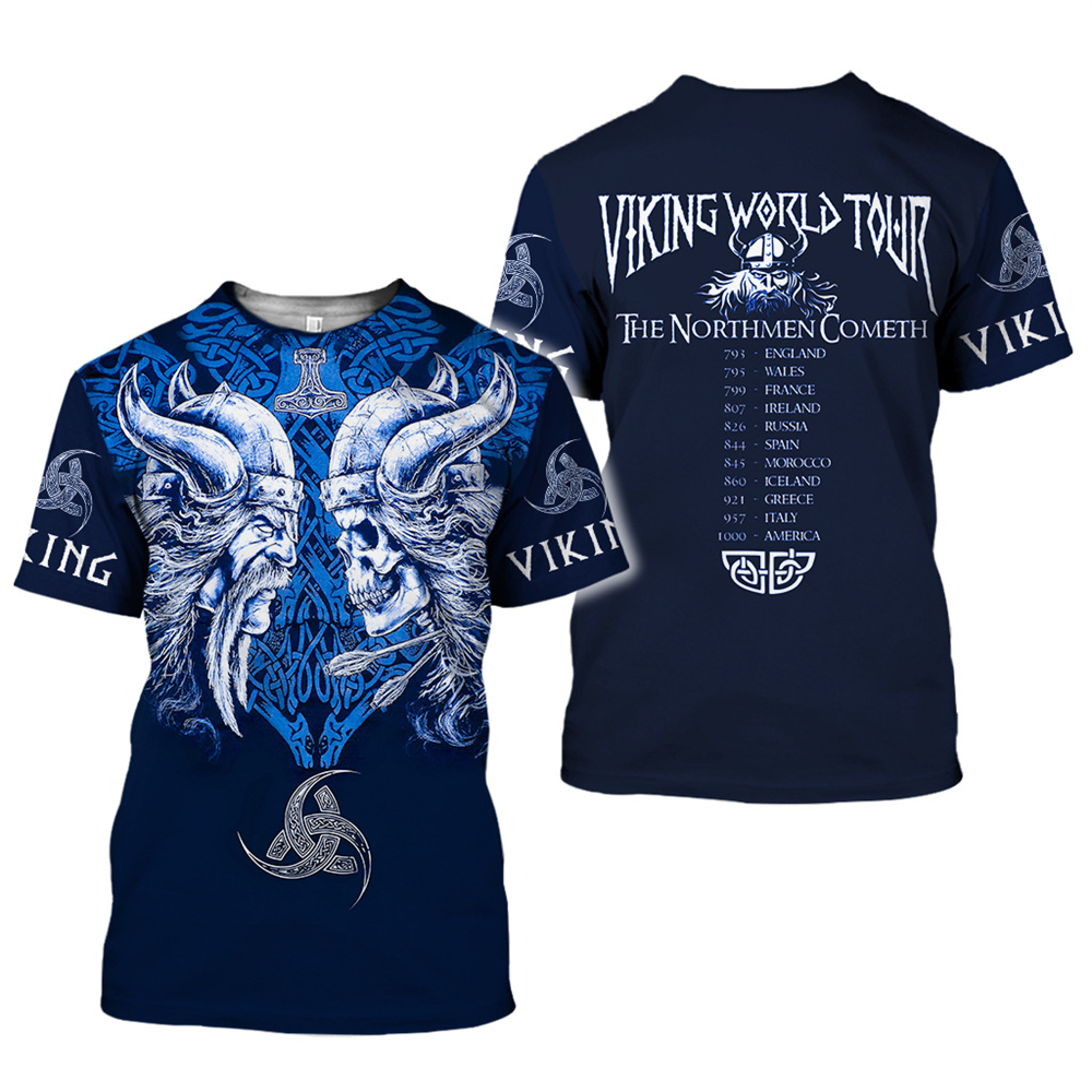 Viking tattoo son of valhala t shirts Men Steampunk 3D O-neck quick-dryi... - $9.99