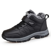 Winter Men Boots Warm Plush Leather Waterproof Sneakers Men Climbing Boots Coupl - £52.05 GBP